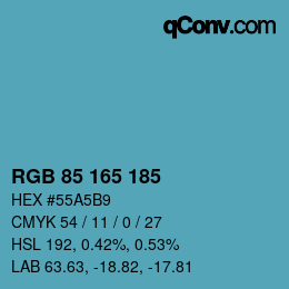 Farbcode: RGB 85 165 185 | qconv.com