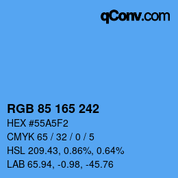 Color code: RGB 85 165 242 | qconv.com