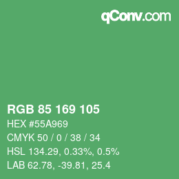 Color code: RGB 85 169 105 | qconv.com