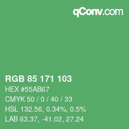 Color code: RGB 85 171 103 | qconv.com