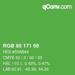 Color code: RGB 85 171 68 | qconv.com