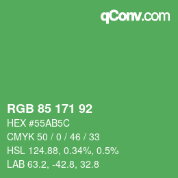 Color code: RGB 85 171 92 | qconv.com