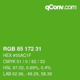 Color code: RGB 85 172 31 | qconv.com
