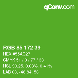 カラーコード: RGB 85 172 39 | qconv.com