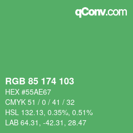 Color code: RGB 85 174 103 | qconv.com