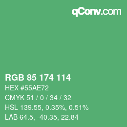 カラーコード: RGB 85 174 114 | qconv.com
