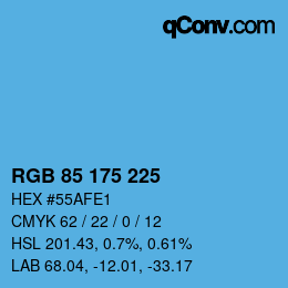 カラーコード: RGB 85 175 225 | qconv.com