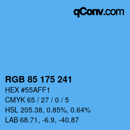Color code: RGB 85 175 241 | qconv.com