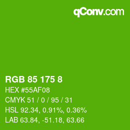 Color code: RGB 85 175 8 | qconv.com