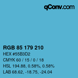 Color code: RGB 85 179 210 | qconv.com