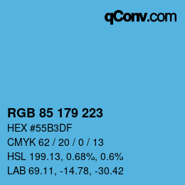 Color code: RGB 85 179 223 | qconv.com