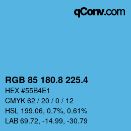 カラーコード: RGB 85 180.8 225.4 | qconv.com