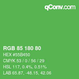 Farbcode: RGB 85 180 80 | qconv.com