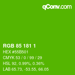 Color code: RGB 85 181 1 | qconv.com
