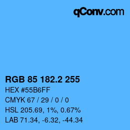 Color code: RGB 85 182.2 255 | qconv.com