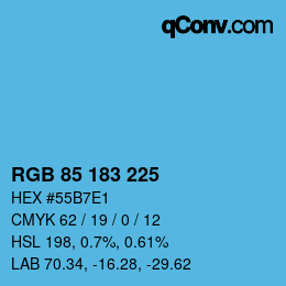 Color code: RGB 85 183 225 | qconv.com