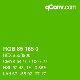 Color code: RGB 85 185 0 | qconv.com