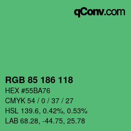 Color code: RGB 85 186 118 | qconv.com