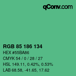 Color code: RGB 85 186 134 | qconv.com