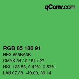 Color code: RGB 85 186 91 | qconv.com