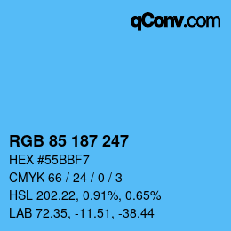 Color code: RGB 85 187 247 | qconv.com