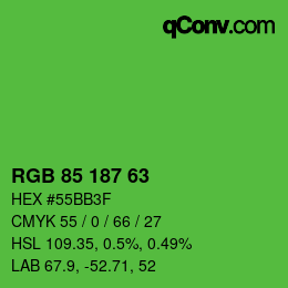 Farbcode: RGB 85 187 63 | qconv.com