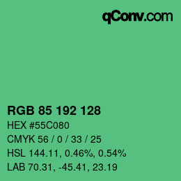 Color code: RGB 85 192 128 | qconv.com
