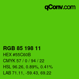 Farbcode: RGB 85 198 11 | qconv.com