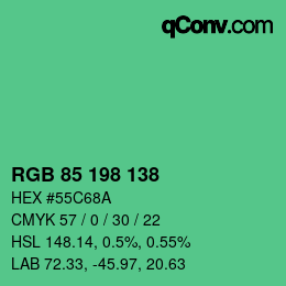 Color code: RGB 85 198 138 | qconv.com