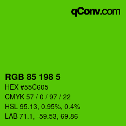 Farbcode: RGB 85 198 5 | qconv.com