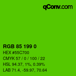 Color code: RGB 85 199 0 | qconv.com