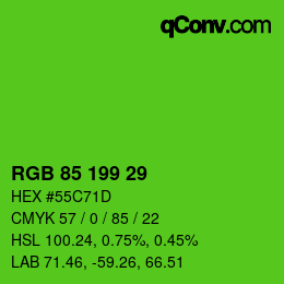カラーコード: RGB 85 199 29 | qconv.com