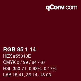 Color code: RGB 85 1 14 | qconv.com