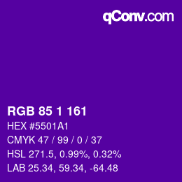 カラーコード: RGB 85 1 161 | qconv.com