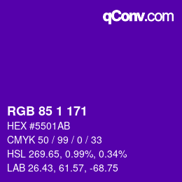 Color code: RGB 85 1 171 | qconv.com