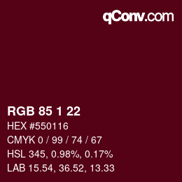 Color code: RGB 85 1 22 | qconv.com