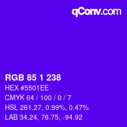 Color code: RGB 85 1 238 | qconv.com