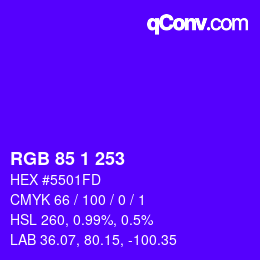 Color code: RGB 85 1 253 | qconv.com