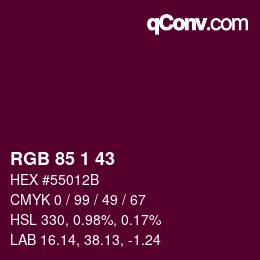颜色代码: RGB 85 1 43 | qconv.com