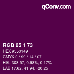 Color code: RGB 85 1 73 | qconv.com