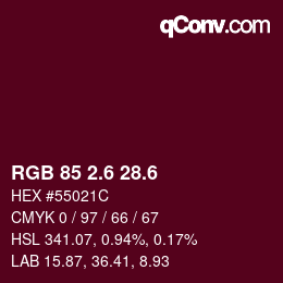 カラーコード: RGB 85 2.6 28.6 | qconv.com
