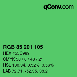 Color code: RGB 85 201 105 | qconv.com
