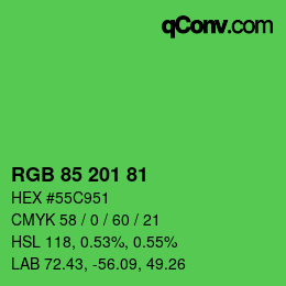 Color code: RGB 85 201 81 | qconv.com