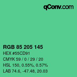 Color code: RGB 85 205 145 | qconv.com