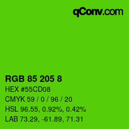カラーコード: RGB 85 205 8 | qconv.com
