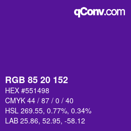 Color code: RGB 85 20 152 | qconv.com