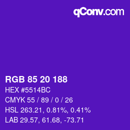 Color code: RGB 85 20 188 | qconv.com
