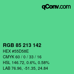 Color code: RGB 85 213 142 | qconv.com