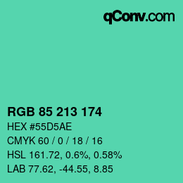 Color code: RGB 85 213 174 | qconv.com