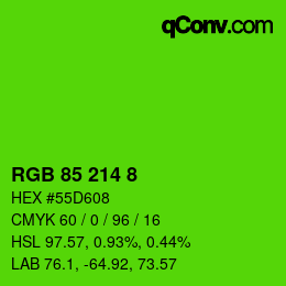 Color code: RGB 85 214 8 | qconv.com